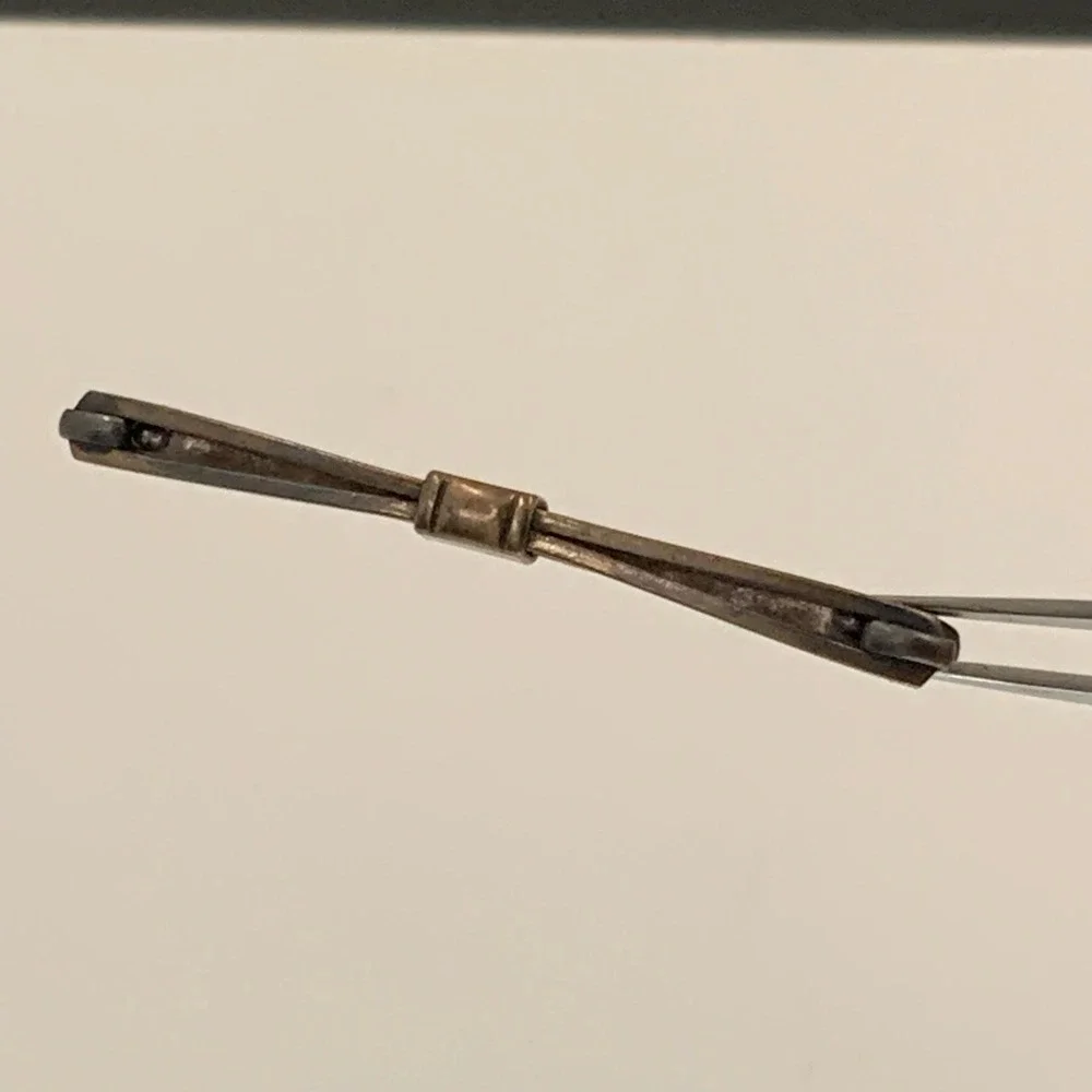 Vintage Swank Sterling Silver Collar Stay Multi-Wire Tie Bar Clasp Accessory